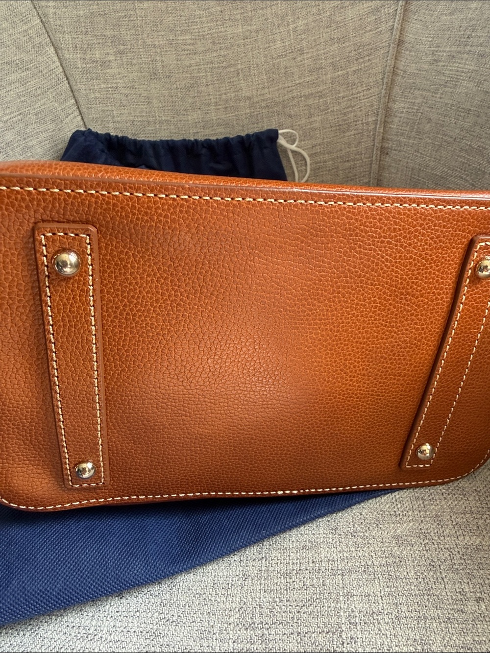 Dooney & Bourke Caramel Brown Pebbled Leather Shoulder Bucket Bag - Picture 9 of 16